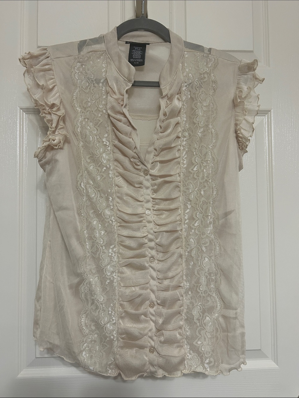 Metaphor Lace Ruched Dreamy Romantic Top Date Night Vibes Soft Feminine Y2K XL